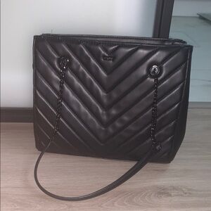 Dkny Black Quilted Leather Shoulder Bag